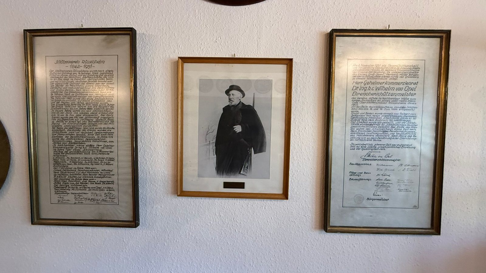Historische Dokumente im Vereinsheim